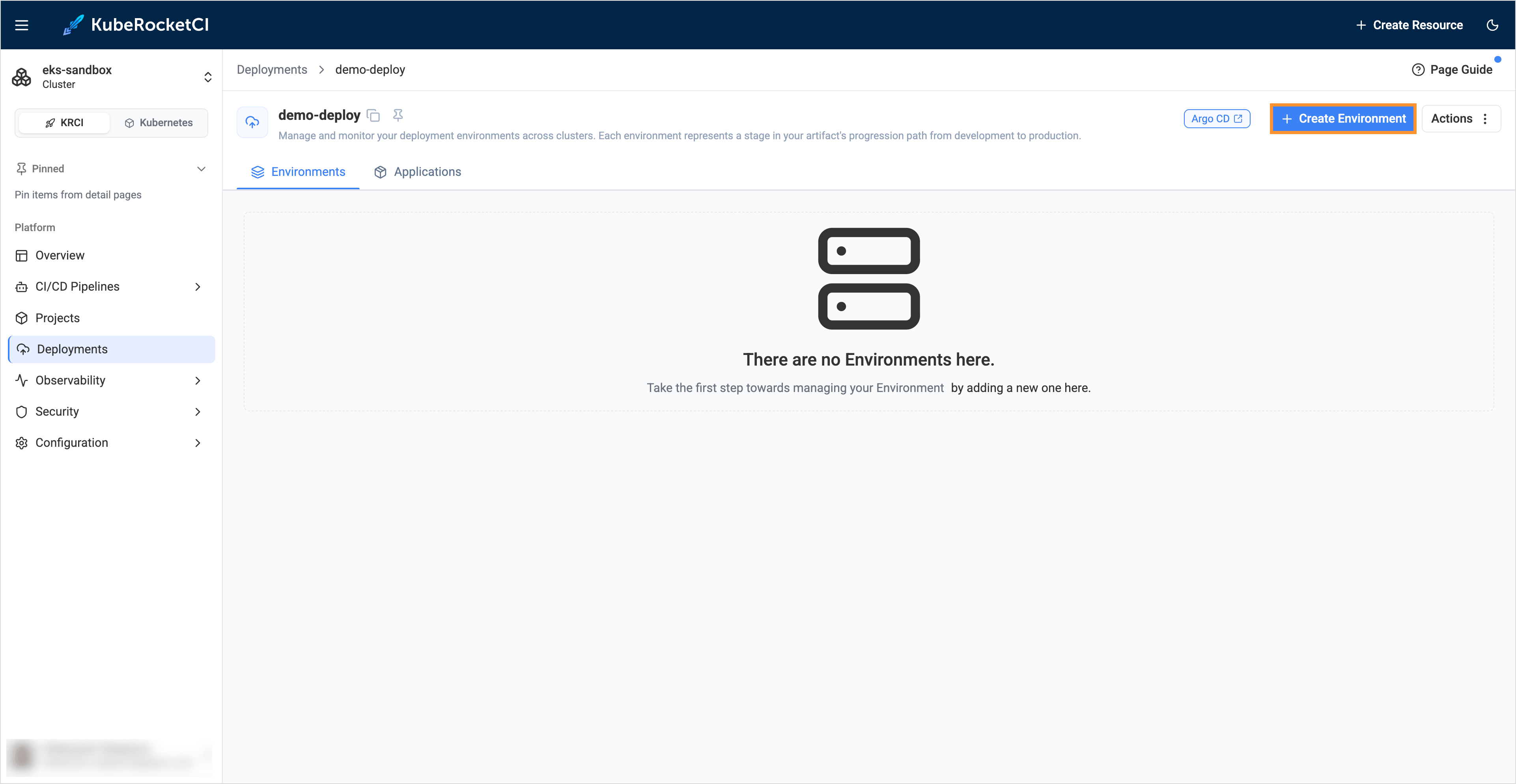 Add new Environment Add new Environment