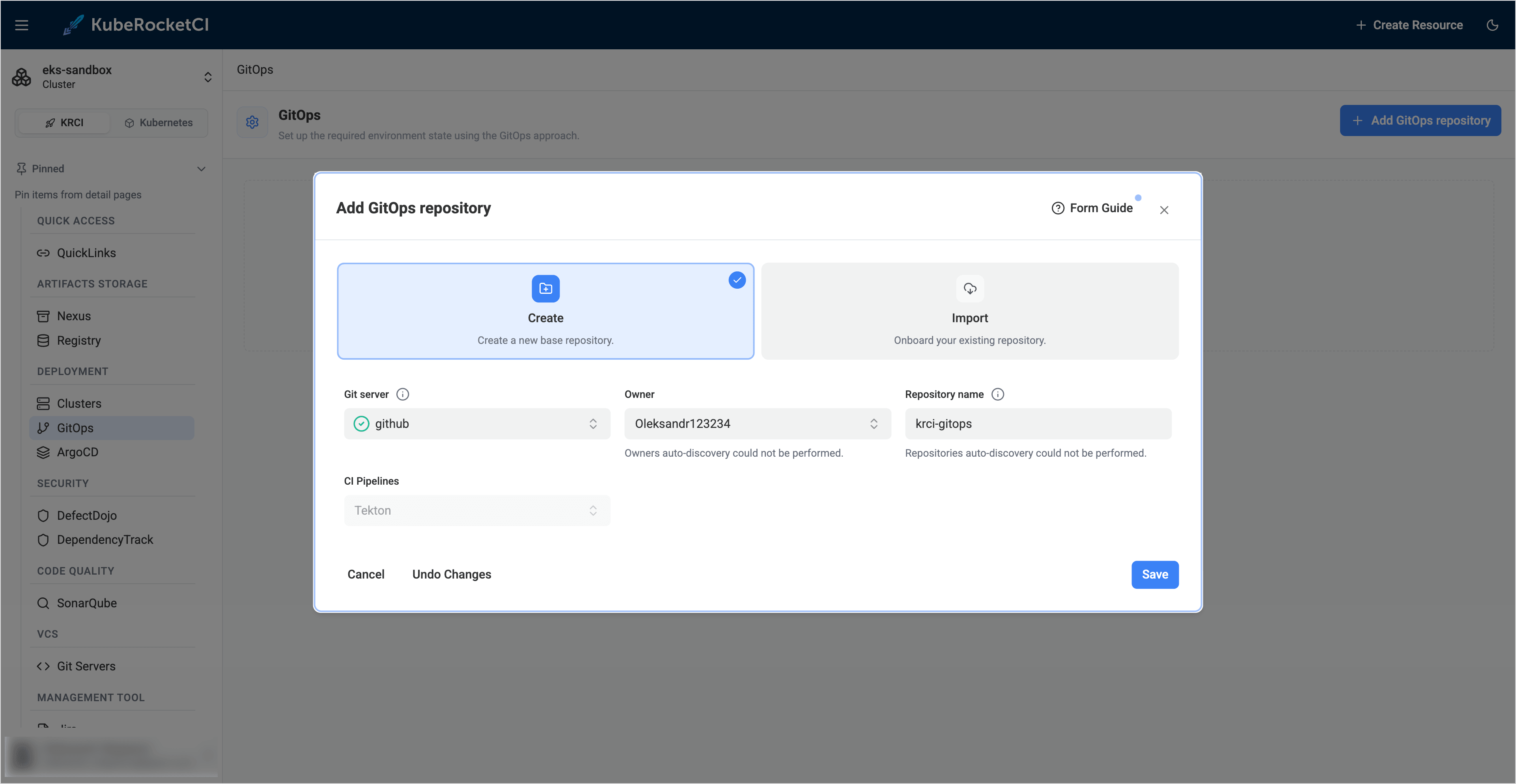 Configure gitops repository Configure gitops repository