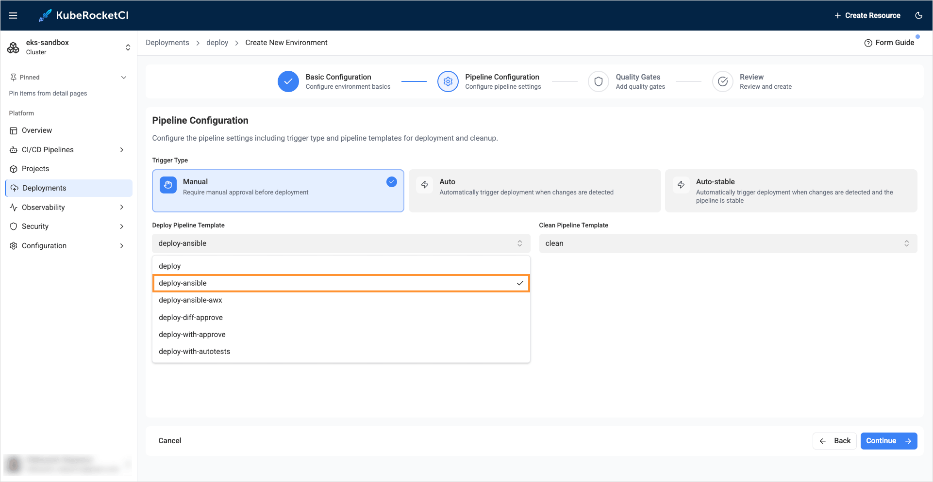 Create Ansible environment