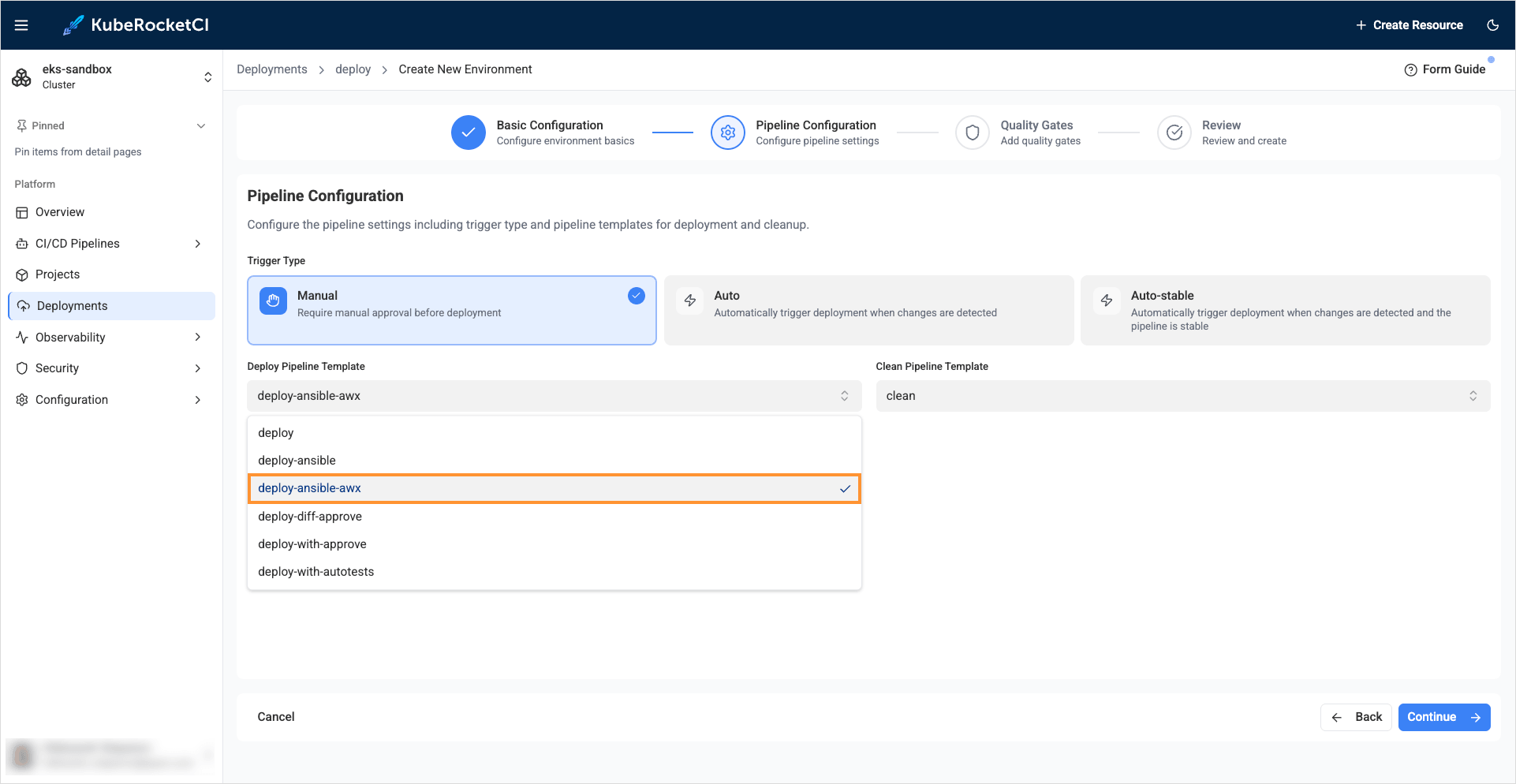 Create Ansible environment