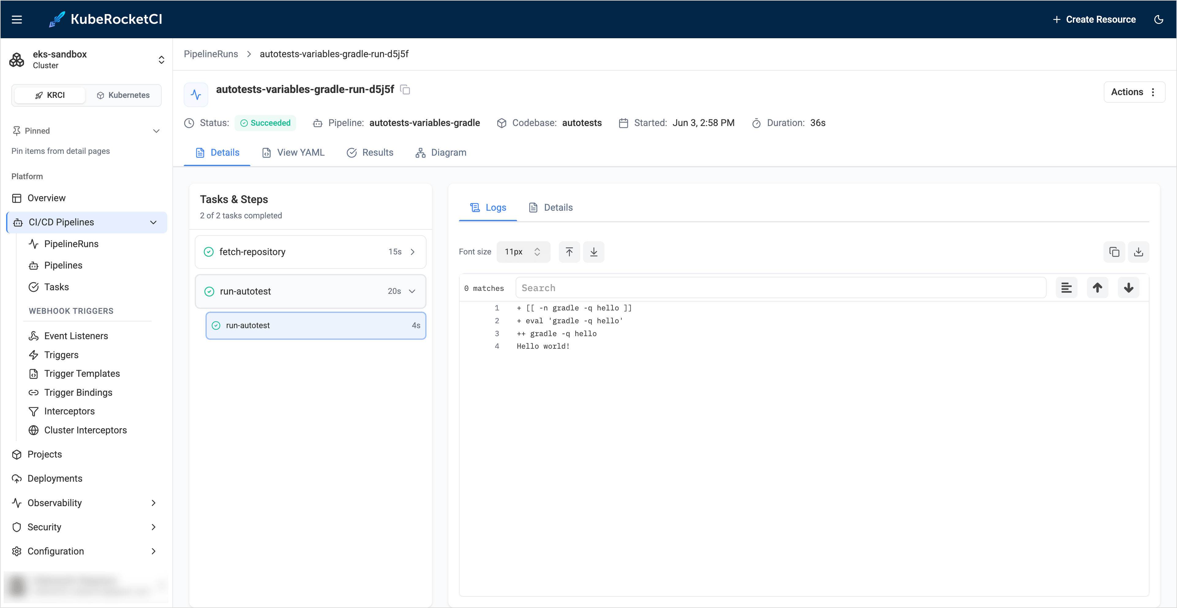 Autotests logs Autotests logs