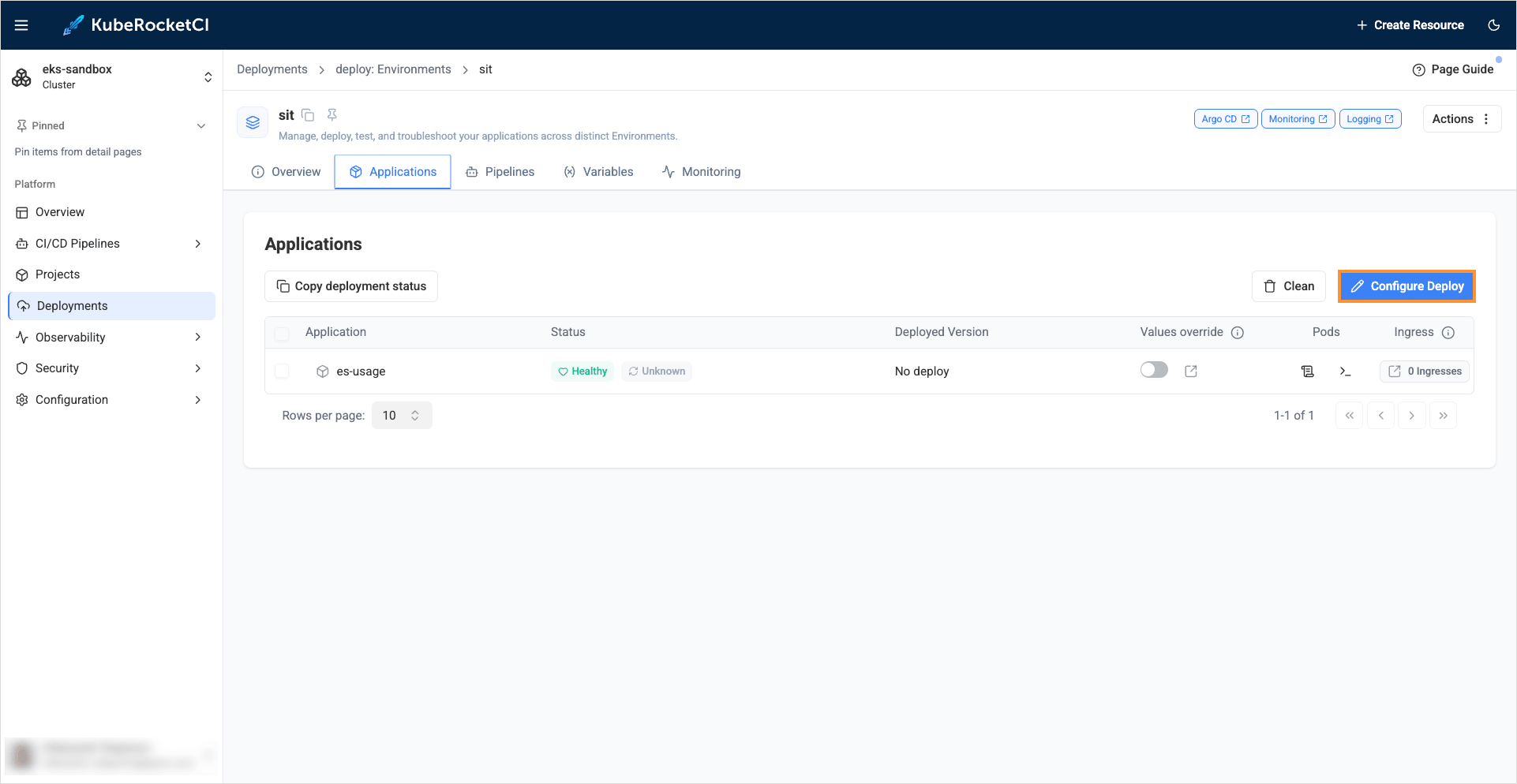 Configure Deploy