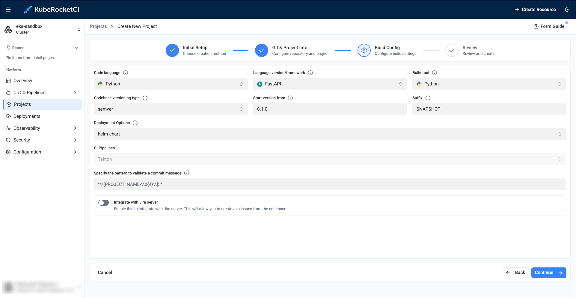 Build config