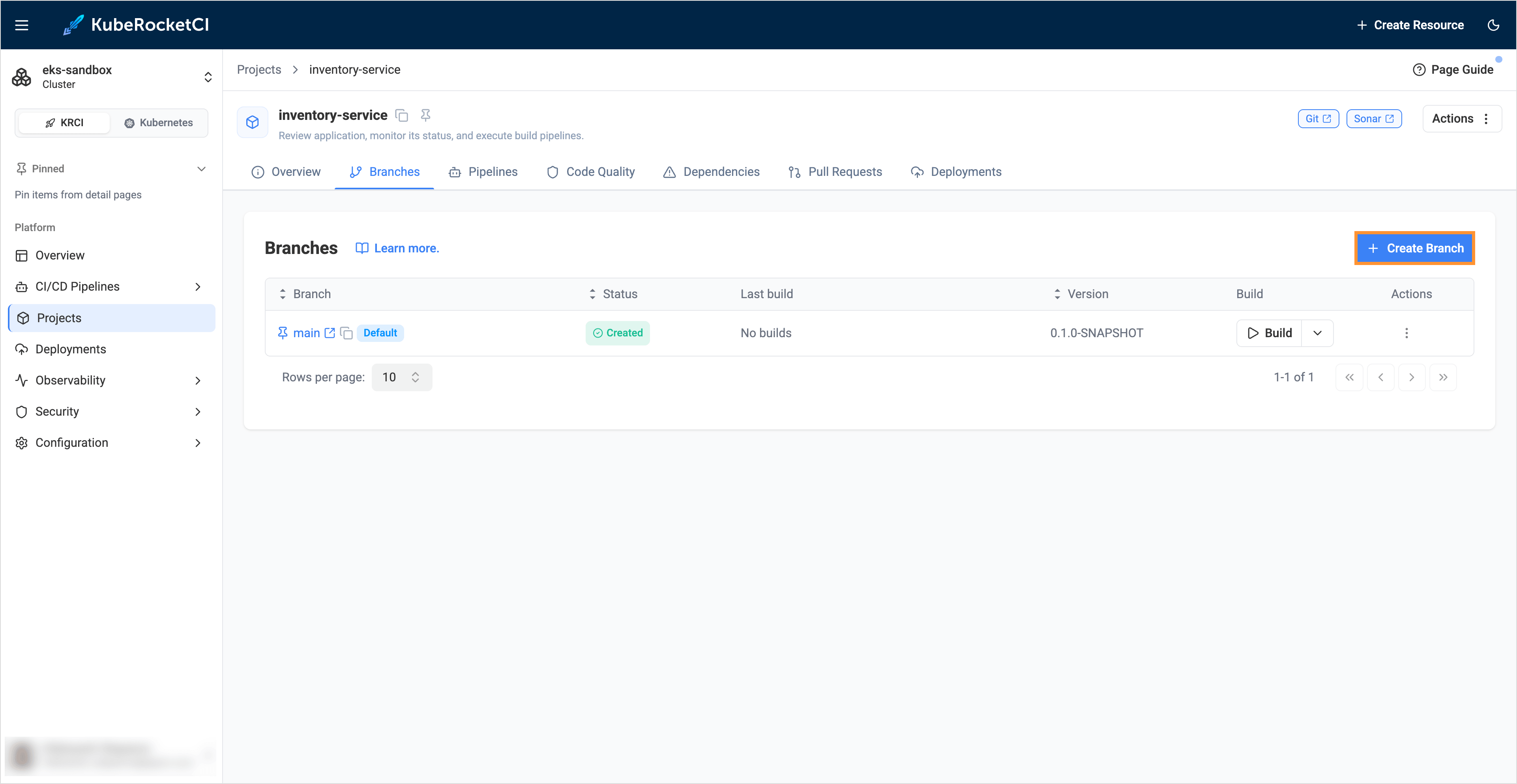 Create branch