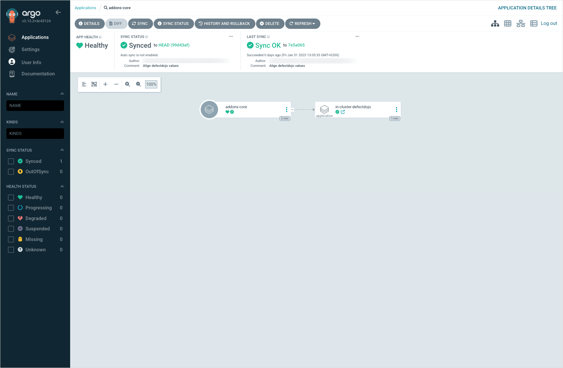 DefectDojo ArgoCD applications
