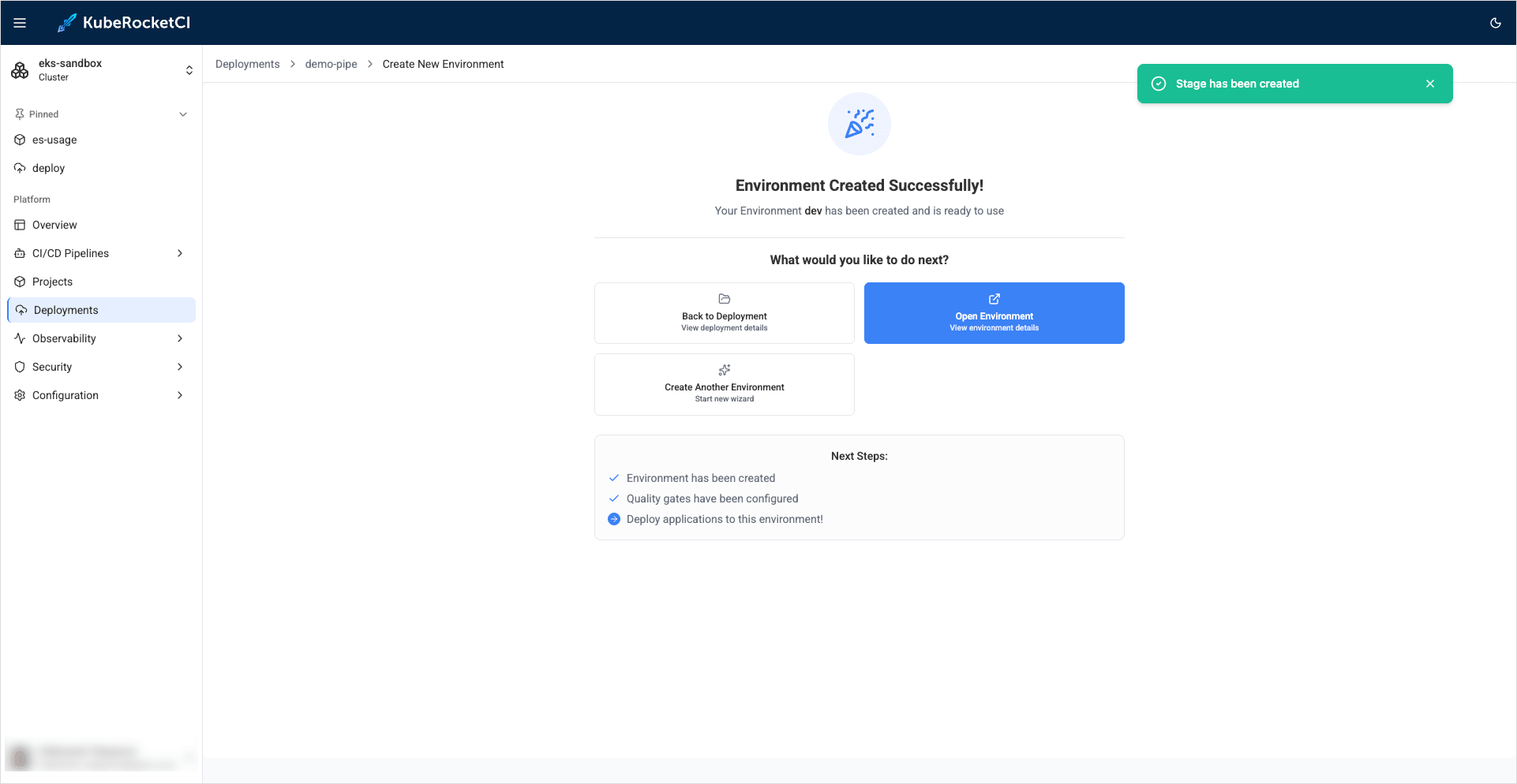 Open environment