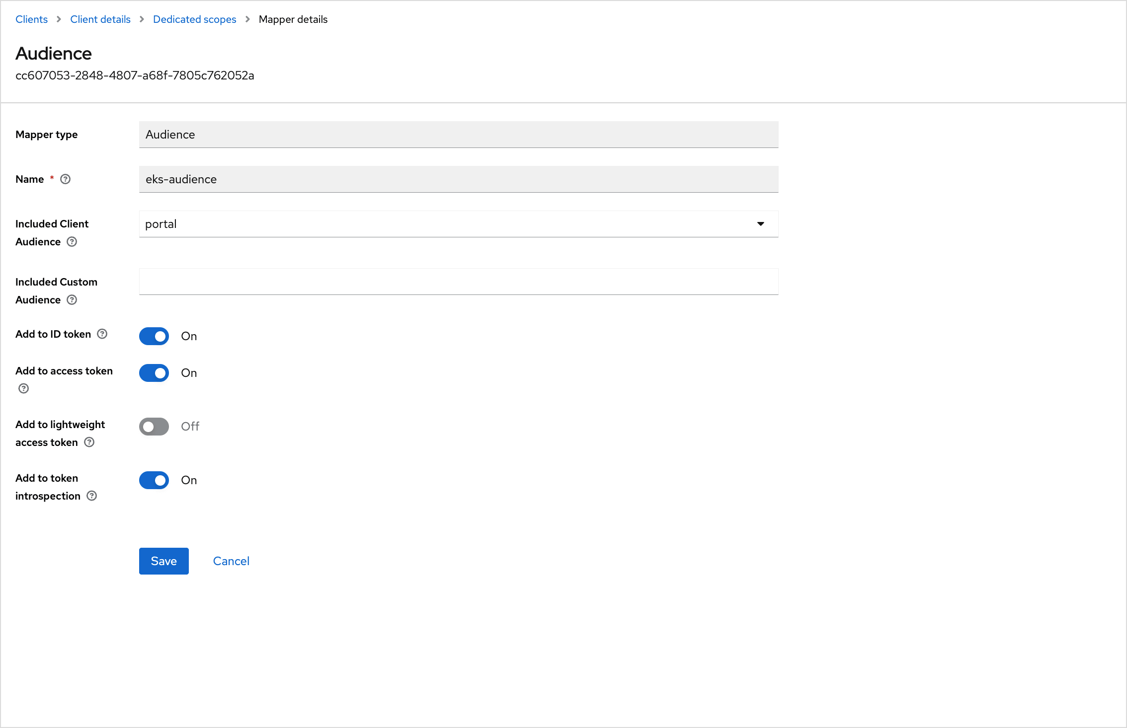 Audience mapper configuration example