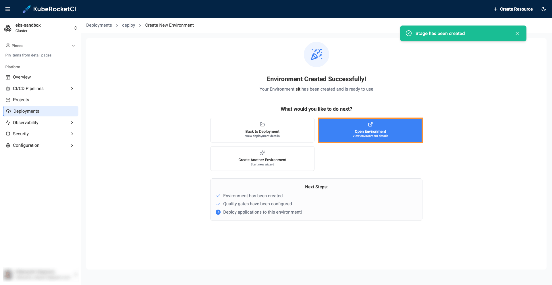 Open environment
