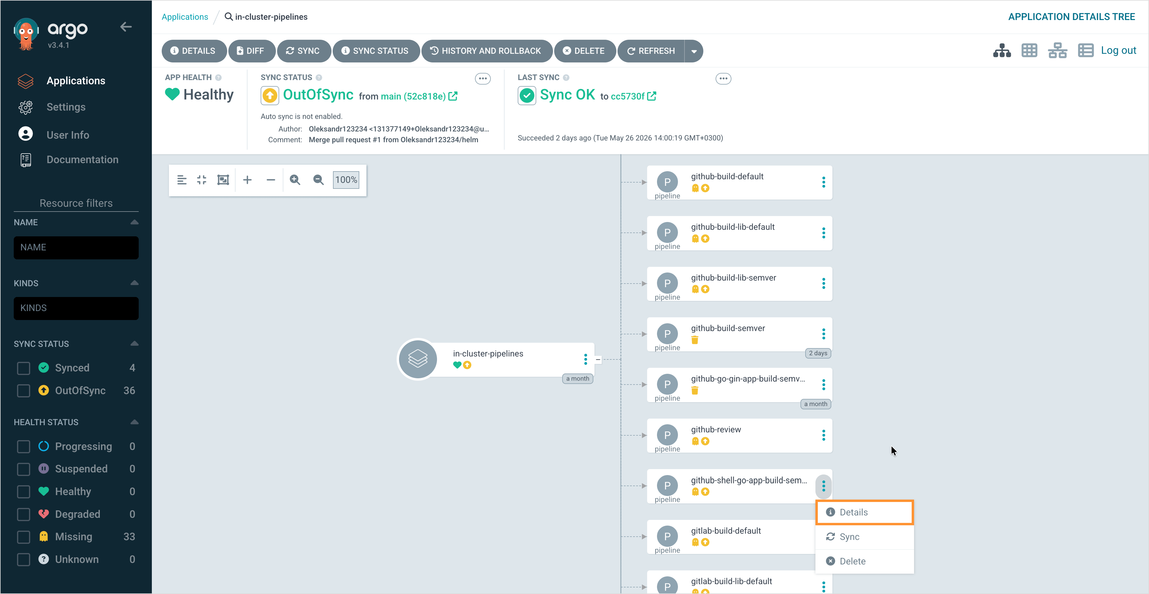Select pipeline Select pipeline