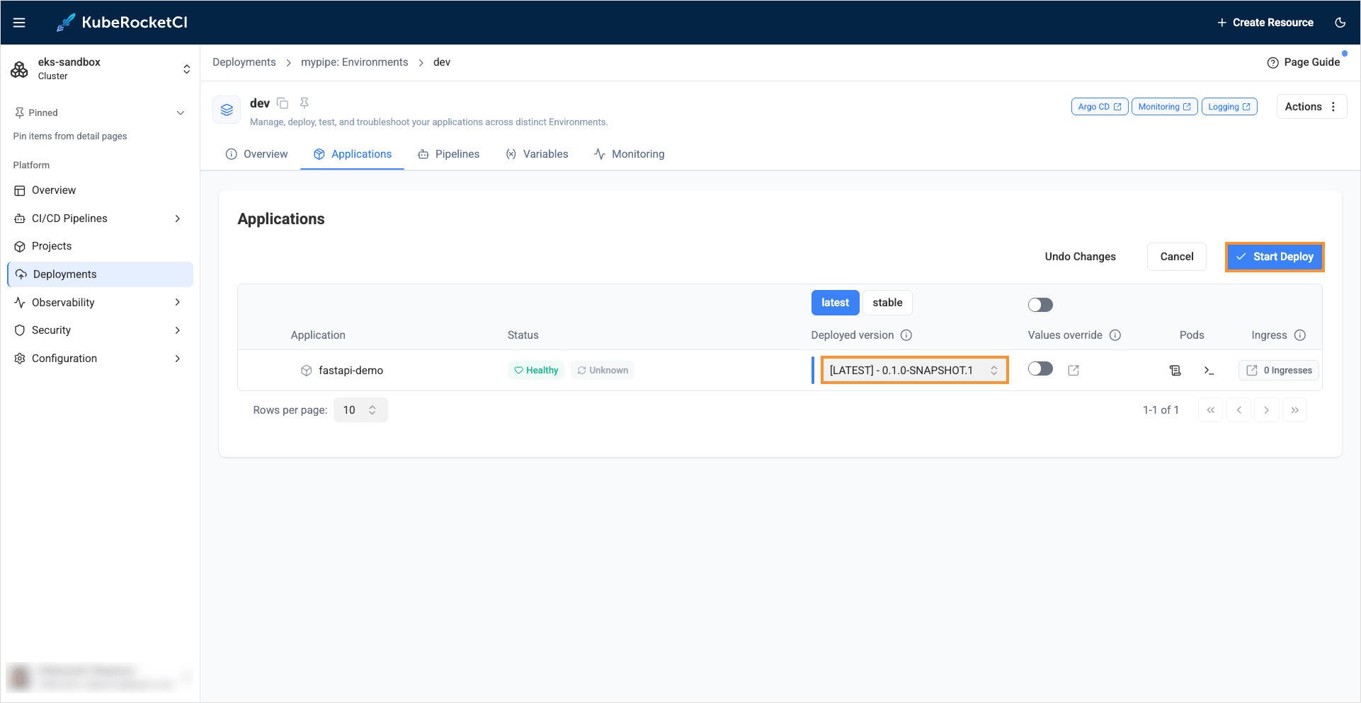 CD Pipeline Deploy initial version