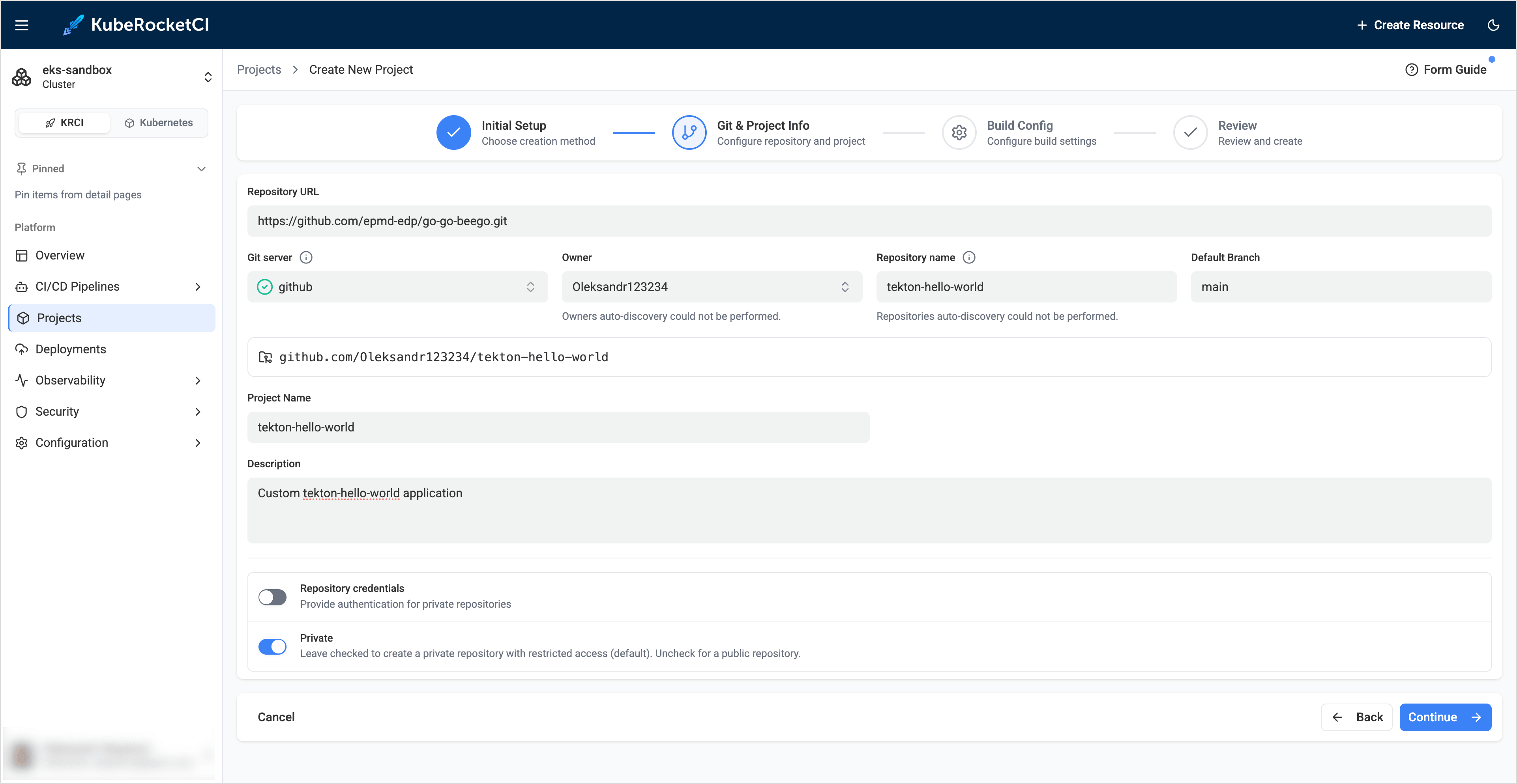 Git & project info Git & project info