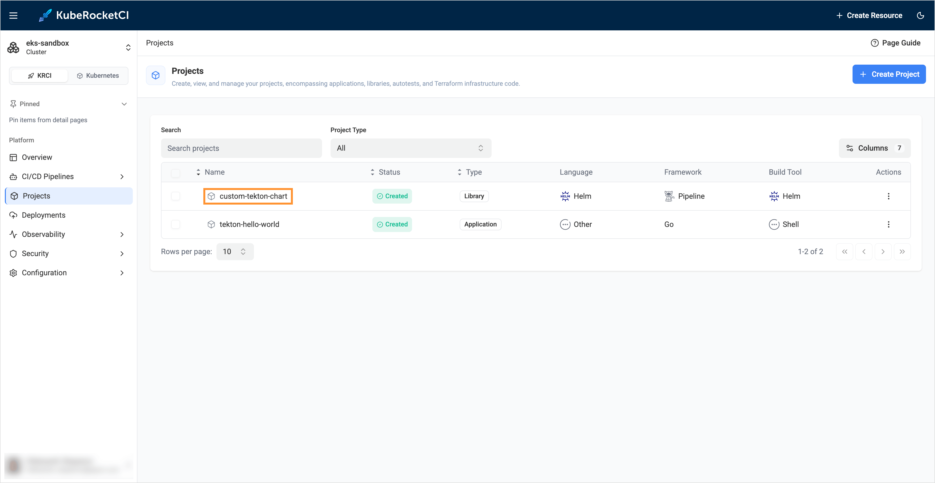 Codebase status Select overview page